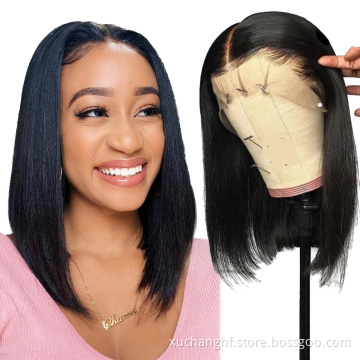 150 180 Density HD Full Lace Human Hair BOB Wigs Wholesale Brazilian Virgin Lace Front Wig with Baby Hair
